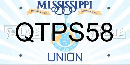 QTPS58 Mississippi License Plate
