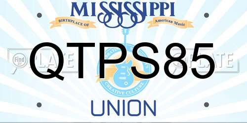 QTPS85 Mississippi License Plate