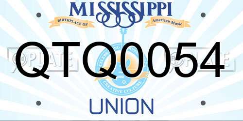 QTQ0054 Mississippi License Plate