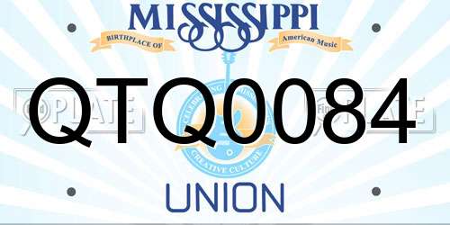 QTQ0084 Mississippi License Plate