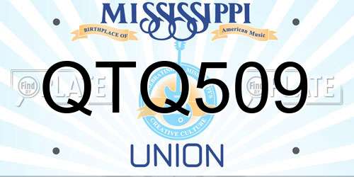 QTQ509 Mississippi License Plate