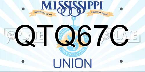 QTQ67C Mississippi License Plate