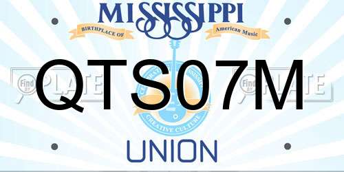 QTS07M Mississippi License Plate
