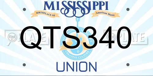 QTS340 Mississippi License Plate
