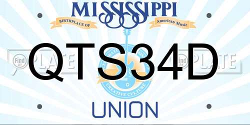 QTS34D Mississippi License Plate