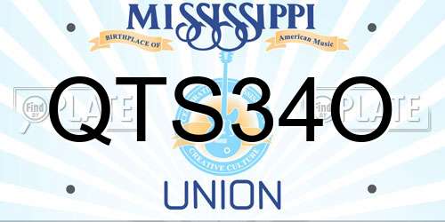 QTS34O Mississippi License Plate