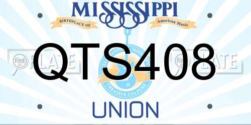 QTS408 Mississippi License Plate