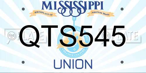 QTS545 Mississippi License Plate