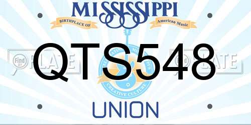 QTS548 Mississippi License Plate