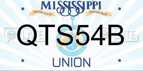 QTS54B Mississippi License Plate