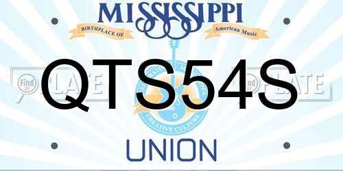 QTS54S Mississippi License Plate