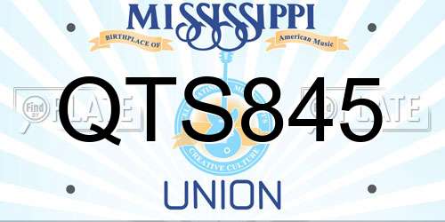 QTS845 Mississippi License Plate