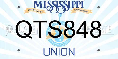 QTS848 Mississippi License Plate