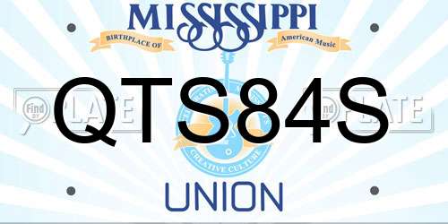 QTS84S Mississippi License Plate