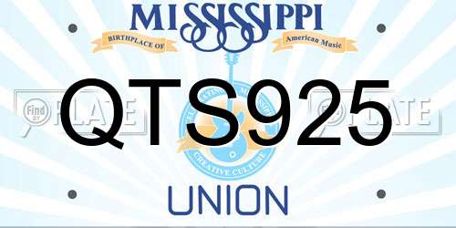 QTS925 Mississippi License Plate