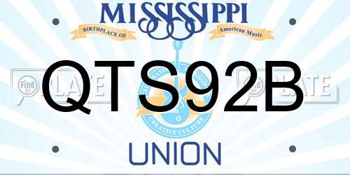 QTS92B Mississippi License Plate