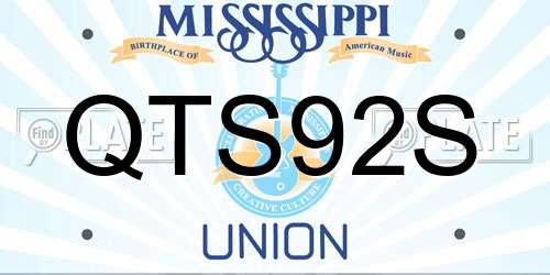 QTS92S Mississippi License Plate