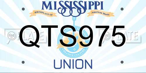 QTS975 Mississippi License Plate