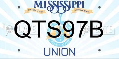 QTS97B Mississippi License Plate
