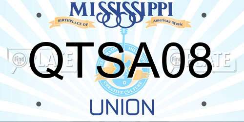 QTSA08 Mississippi License Plate