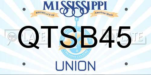 QTSB45 Mississippi License Plate