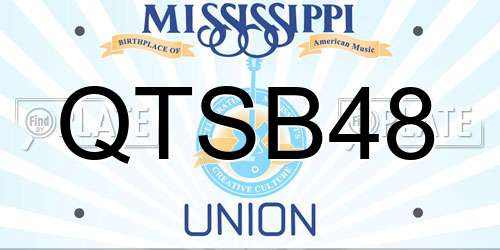 QTSB48 Mississippi License Plate