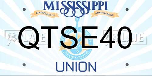 QTSE40 Mississippi License Plate