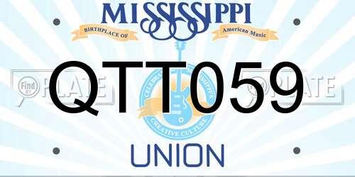 QTT059 Mississippi License Plate