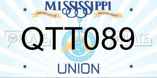 QTT089 Mississippi License Plate