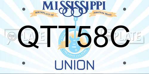 QTT58C Mississippi License Plate