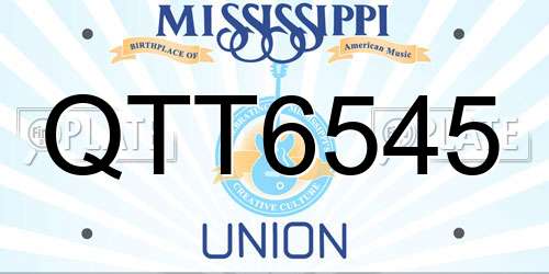 QTT6545 Mississippi License Plate