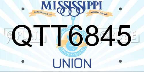 QTT6845 Mississippi License Plate