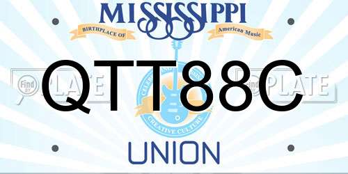 QTT88C Mississippi License Plate
