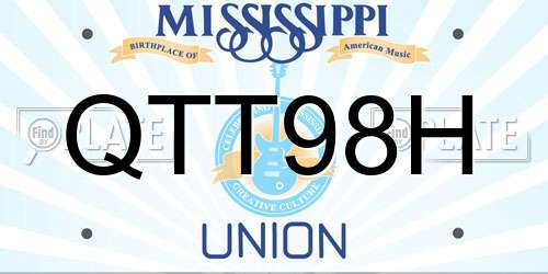 QTT98H Mississippi License Plate