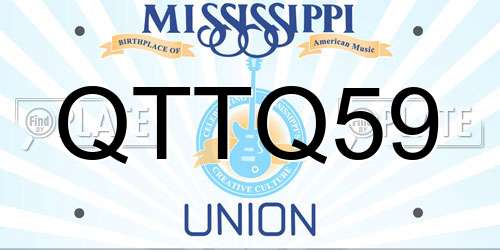 QTTQ59 Mississippi License Plate