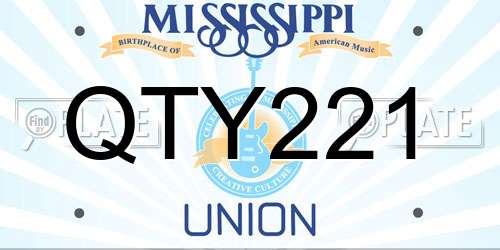 QTY221 Mississippi License Plate