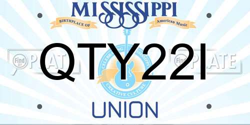 QTY22I Mississippi License Plate
