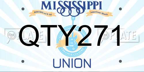 QTY271 Mississippi License Plate