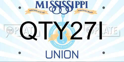 QTY27I Mississippi License Plate