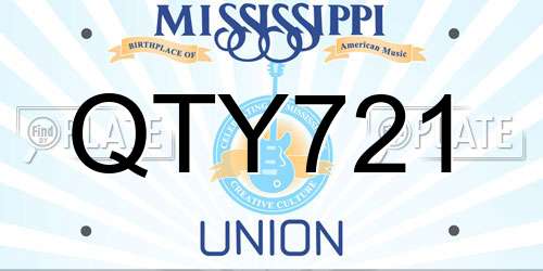 QTY721 Mississippi License Plate