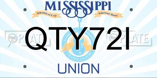 QTY72I Mississippi License Plate