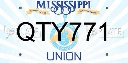 QTY771 Mississippi License Plate