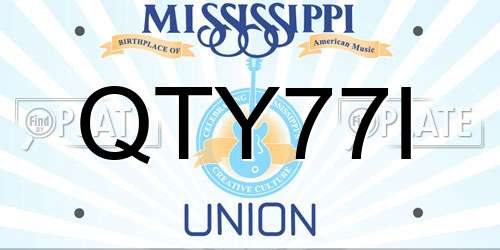 QTY77I Mississippi License Plate