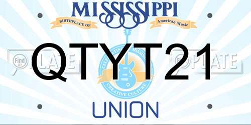 QTYT21 Mississippi License Plate