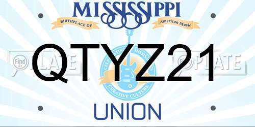 QTYZ21 Mississippi License Plate