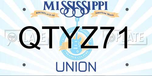 QTYZ71 Mississippi License Plate