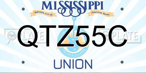 QTZ55C Mississippi License Plate