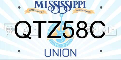 QTZ58C Mississippi License Plate