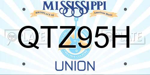 QTZ95H Mississippi License Plate