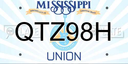 QTZ98H Mississippi License Plate